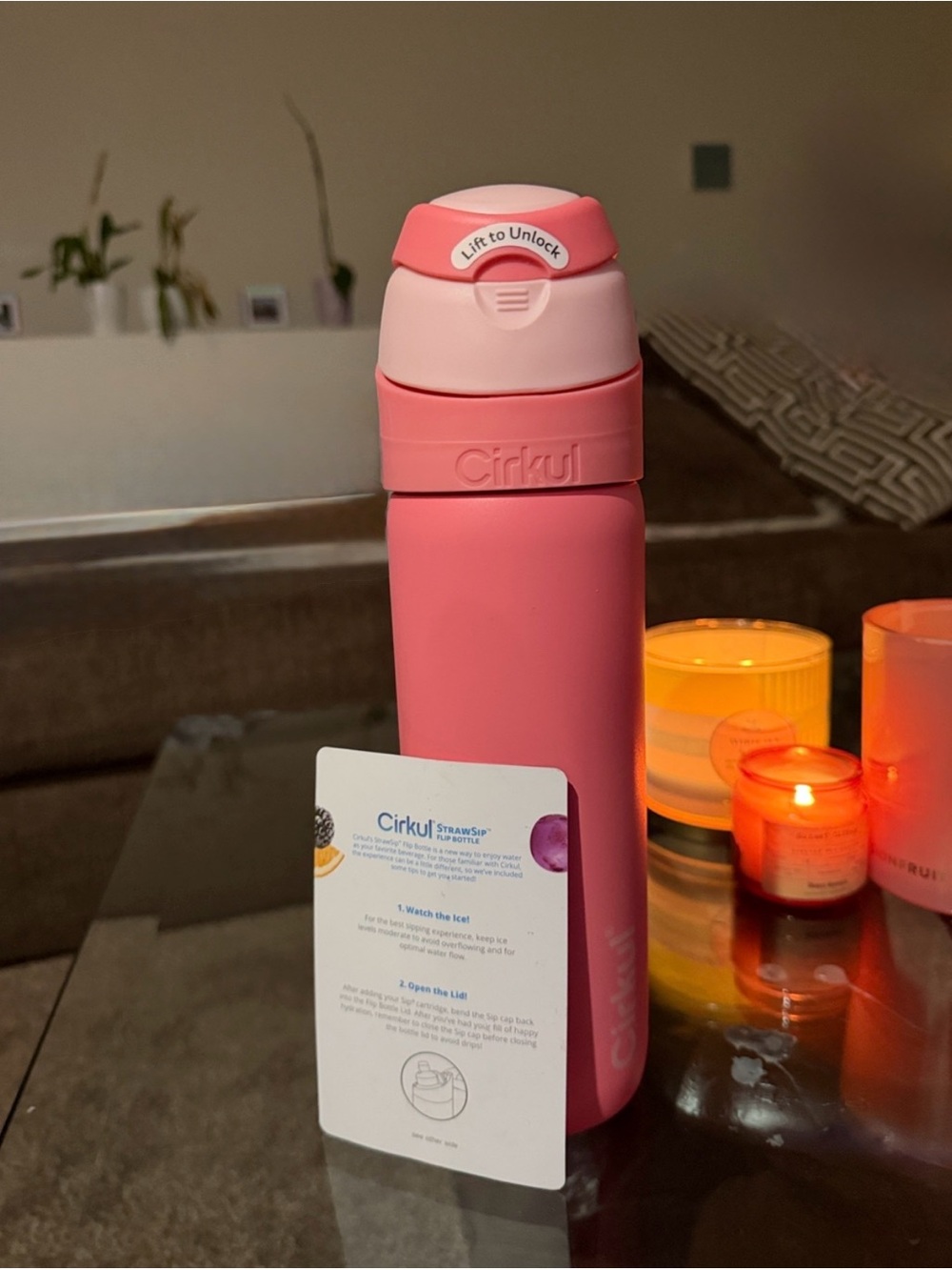 Cirkul StrawSip FLIP Bottle- Coral Pink